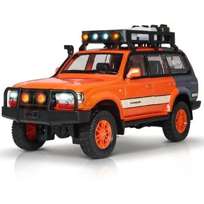 Toy Cars for Boys Diecast Cars 1 24 Scale Compatible with Land Cruiser LC80 Car Model Collectible,Pull Back Toy Car with Lights and Sounds,Toy Cars for Boys Age 4-7（White）