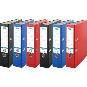 A4 Lever Arch Files, Red/Black/Blue, 6 Folders