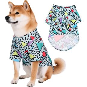 80s Dog Costume قمصان هاواي - 90s هالوين رجعية ديسكو الجرو التنفس للكلاب الصغيرة المتوسطة (الأخضر ، xx -large)