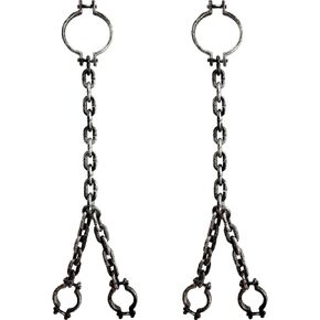 2 Pack Halloween Plastic Chains Prison Fake Prisoner Handcuffs Headcuffs Chain Links for Halloween Party Costume Props Prisoner Cosplay Accessories