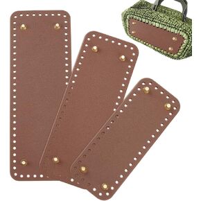 PH PandaHall 3 Sizes Plastic Purse Bottom for Crochet, Brown Rectangle Crochet Bags Bottom Shaper Knitting Crochet Base with Holes for Handbag Purse Tote Shoulder Crossbody Bag Making
