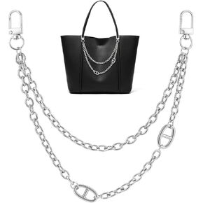 2Pcs Purse Chain Charms for Handbag Wallet Crossbody Bag Strap Extender Chain Women Bag Decoration Accessories(Style1(2PCS)-Gold Silver)