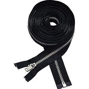 62" Coat Lining Zipper ~ YKK #3 Coat Lining Separating Aluminum ~ 62" Black (1 Zipper)