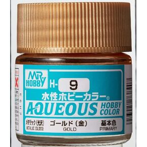 GSI Creos - H9 Metallic Gold (10ml), Mr. Hobby Aqueous Color Paint