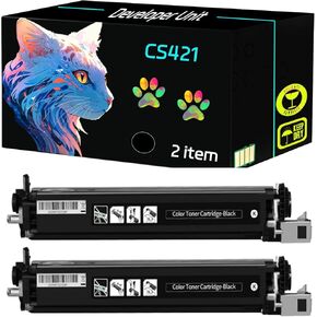 High Yield CS421 Developer Unit Compatible for Lexmark CS421 CS521 CS622 CX421 CX522 CX622 CX625 Printers, Print Clearly (4 Pack Black)