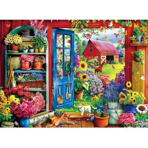 300 Pieces Puzzle for Adults | Flowers House Puzzle | Recycled Cardboard Large Piece Jigsaw Puzzles 300 Pieces | Challenging Game Home Decor Birthday Party Gift Toy 20.5 * 15 inch