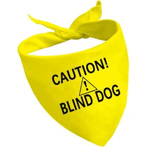 1 Piece Caution Blind Dog Bandana Blind Dog Alerts Blind Dogs Alert Special Needs Gift (Caution Blind Dog D)