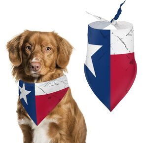 Texas State Flag Distressed Dog Bandana Washable Pet Scarf Cute Triangle Handkerchief for Dog Cats