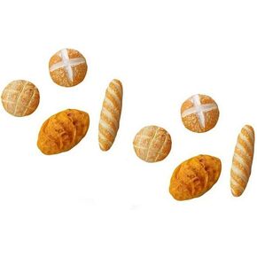 8 Pcs 1/12 Miniature Bread Set, Miniature Bread Dollhouse Decoration Accessories Resin Mix Bakery Bread Mini House Food Decoration Accessories Dollhouse Décor