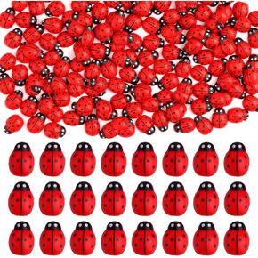 100 PCS Mini Ladybugs Miniature Figurines Glow in The Dark - Luminously Tiny Resin Bugs, Mini Ladybugs Decor, Micro Resin Bugs Animals Gifts Fairy Garden Micro Landscape Decor Cake Topper
