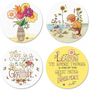 Mary Engelbreit Inspirations Seals (4 Designs), 1 1/2" Diameter; 24 Envelope Seals