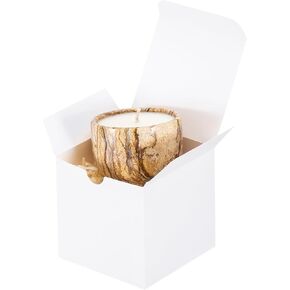 UniCopak 10 Pack 4x4x4 صناديق الهدايا ذات الصناديق البيضاء البيضاء الصغيرة للحلي والشموع والأكواب ، وصياغة ، وعلاج ، ومثالية لعيد ميلاد حفلة محلية الصنع