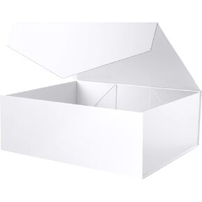 ROSEGLD Extra Large Gift Box 20x16x7.2 Inches, Giant White Magnetic Gift Box with lids for Presents, Bridesmaid Proposal Box (Glossy White)