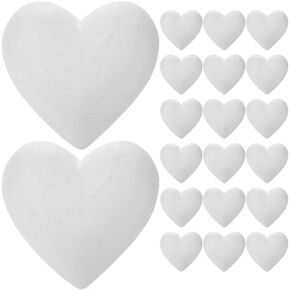 SEWACC 20Pcs 8.5CM Heart Foam Balls Smooth Polystyrene Craft Foam Hearts for Valentine's Day Wedding Party Decorations