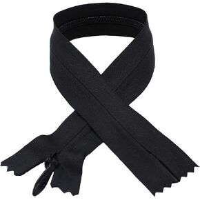 #5 Invisible Bridal Wear YKK (Conceal) Black Zipper - Closed Bottom - Color Black - Made in The United States (1 Zipper Per Pack) (24" Inches)