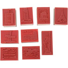 ARTIBETTER Cute Bulk Stamps Set Wooden Travel Themed Stamps Multi-Purpose Scrapbooking Card Making Supplies