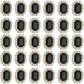 PATIKIL 30Pcs Rhinestone Embellishments, Handcraft Crystal Rhinestone Button Charms Silver Base Gems Red Rhinestones for Crafting Clothing Jewelry Making