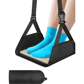 Airplane Foot Hammock for Long Flight to Rest Leg,No Collapse Foot Hammock for Plane Travel,Footrest and Foot Sling for Airplane Travel.