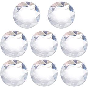FINGERINSPIRE 10Pcs 51mm Flat Back Round Acrylic Rhinestone Stick On Plastic Gems Clear Extra Large Self Adhesive Round Jewels Embelishments Crystal Circle Gems for Costume Making Cosplay Crafts