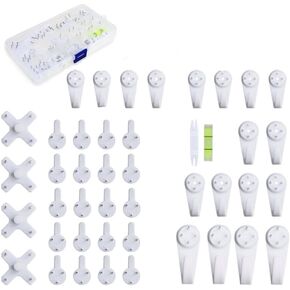 Invisible Wall Hooks with Nail Screws, No Trace Hanging Solution, 42 Pieces