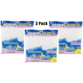 3 Pack of Waste and Debris Reducing Media Pad, 18 by 10 Inch, Polyfiber Media Pad for All Aquarium Filters