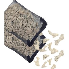 2 Packs Crushed Coral Filter for Aquarium,Fish Tank Crushed Coral for Freshwater Aquarium Ph Aquarium Bio Filter Media Bag Reusable Aquarium Filter