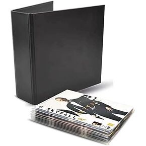 3L Office Storage Pack 100 Pockets + 4 DVD Folders, Transparent/Black