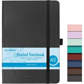 Bullet Journal Dotted Gardcover Noteboor ، 140 صفحة 120GSM ورقة للتغذية ، أخذ الملاحظات ، يوميات ، 5.7 '*8.3' ، بورجوندي in Kuwait