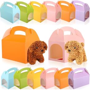 Affrolling 30 Pcs Party Favors Boxes Colorful Adopt a Puppy Party Boxes Dog Pet Gift Bulk Candy Goodie Cases Decorations for Birthday Wedding Bridal Shower Favors
