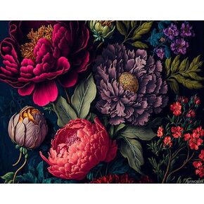 SVINOILER Paint by Numbers Kit for Adults Fantasy Flower Bunch Adult Paint by Number with Brushes Floral Painting Oil Paint by Numbers DIY Acrylic Painting Style Art Crafts for Home 16x20 in