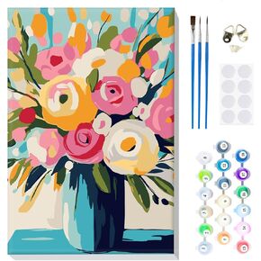 MOGTAA Seaside Paint by Number Kit for Adults Beginners Framed, Adult Paint by Number Kits On Canvas, Easy Adults' Paint-by-Number Kits, DIY Scenery Oil Painting Kits for Home Decor, 8x12in