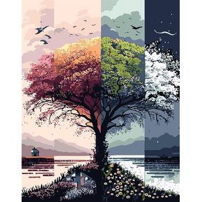 SHICERNHJ Paint by Numbers Kit for Adults Beginner, Tree of Life Adult Paint by Number Kits, DIY Acrylic Watercolor Oil Paint by Number for Adults for Home Decor Gift 16x20 Inch