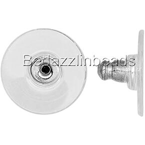 20 Surgical Grade 304 Stainless Steel Stud Comfort Clutch Earring Backs w/Clear Pad