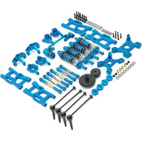 Wltoys 144001 124017 Upgrade Parts kit 13-in-1 Metal Kit,Wltoys 144001 144010 124017 V2 Upgrades Parts,Wltoys 124019 124016 24018 RC Car Parts Upgrades Metal Kit (5-Silver)