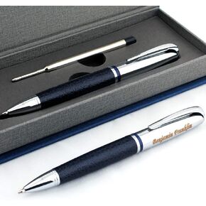 Free Engraving - Personalized Roller Ballpen, Ballpoint pen, Refillable Pens, Retractable Medium Refill Pen Black Ink, Custom Gifts for Men and Women, Classy Gift Box