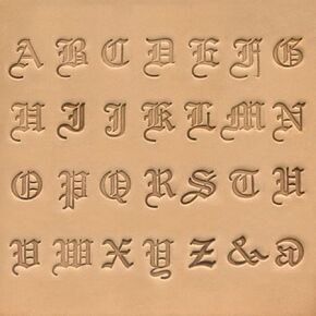 8142-00 Old English Alphabet & Symbol Leathercraft Stamp 29 Pcs Set, 19mm (3/4")
