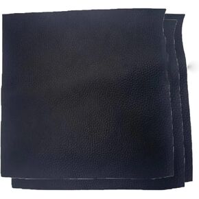 Bioristar Natural Grain Cowside Leather 3 Pack 7.8" X 7.8" Black Genuine Leather Pieces for Leather Work 1.5-1.8MM Thick Tooling Leather Square Leather Scraps for Crafts Sewing (3 Pack 7.8" X 7.8")