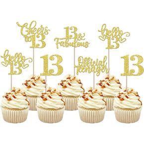30 PCS Happy 10th Birthday Cupcake Toppers Glitter Ten Hello 10 Cupcake Picks Cheers to 10 Fabulous Cupcake Decorations for 10th Birthday Anniversary Party Cake Decorations Supplies Pink