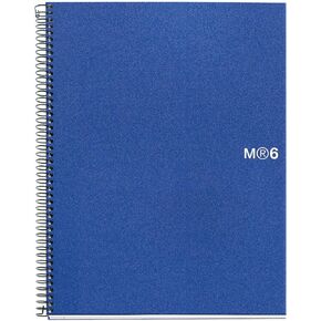 Miquelrius 8.5 x11 Wirebound Notebook, 6-Subject, College Ruled, Blue