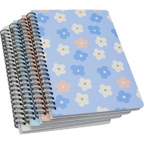 Yansanido 4 PCS A5 SPOORT ، SCITY DEISY Design Hardcover 8MM حكمت 4 ألوان 80 ورقة (160 صفحة) المجلات للدراسة والملاحظات (4)