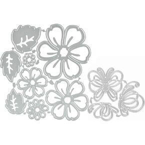 8 Pcs 3D Flower Metal Cutting Dies and 3 Butterfly Die Cuts for Card Making DIY Crafts Template Frame Paper Cards Cutting Dies Cut Stencils for Scrapbook Album Embossing Decorative