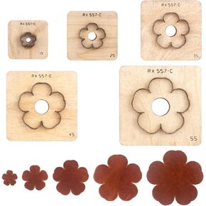 Leather Cutting Die,5 Pcs Flower Shape Leather Die Cutter Tool,Cutting Mold for DIY Leather Crafts (Flower1)