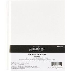 Spellbinders A2 Porcelain Cotton Card Panels, White