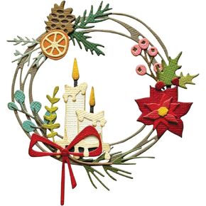 Sizzix Thinlits Die Set – Vault Festive Wreath by Tim Holtz Bundle with MCB Security Pouch - Bundle of 2 Items