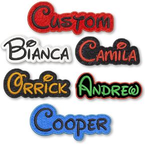 Customized Name Patches Embroidered, Personalized Iron-On Patches, Custom Text Patch, Name Tags, Customizable Patches Sew-On Hook and Loop, Patch for Clothing, Backpack, Hat, Uniform