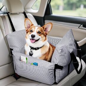 Dog Car Seat,Center Console Dog Car Sea for Small Pet Under 13lbs,Detachable Washable Dogs Carrier,Portable Pet Cars Seats Travel Seats with Storage Pockets and Dogs Safety Belt