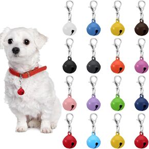 16 Pcs Pet Bells for Dog Cat Collar, Colorful Cat Bells Collar With Lobster Clasp, Loud Animal Pendant Accessories for Pet Diy Crafts Festival Party Decoration