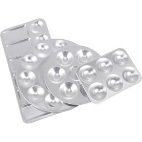 NUOBESTY 4pcs Aluminium Paint Trays Mixing Palette for Professional Artists Easy to Clean for Watercolor and Oil Pigments
