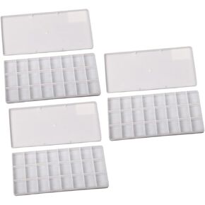 NUOBESTY 3Pcs Compartment Pigment Storage Box Color Mixing Palette for Watercolor and Oil Painting Easy to Clean for Artists and DIY Crafts
