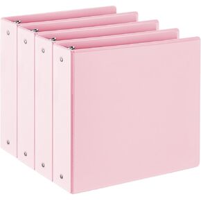 2'' 3-Ring-Binder with Pockets, 450 Sheets Capacity, 2 inch Binders fits 11" x 8.5" US Letter Size, Assorted 4 Pastel Colors - Ideal for School, Office, and Home Use (2 inch)